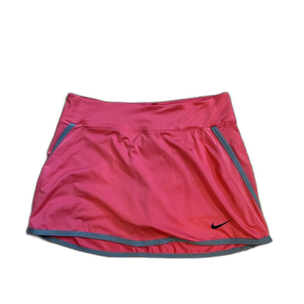 Nike Dri-FIT Tennis Skort Pink Gray Pleated Athletic Skirt M Preppy Pickleball